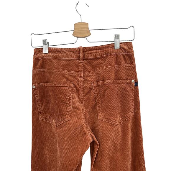 Anthropologie Pilcro The Icon Corduroy Pants Mid-Rise Wide Flared Rust Size 27 - Picture 8 of 15